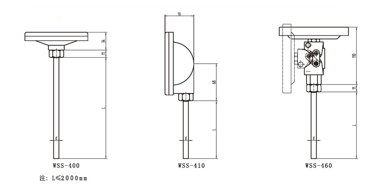 WSS工業(yè)雙金屬溫度計(jì)（通用型無固定裝置）_http://m.marianenglish.com_雙金屬溫度計(jì)_第3張