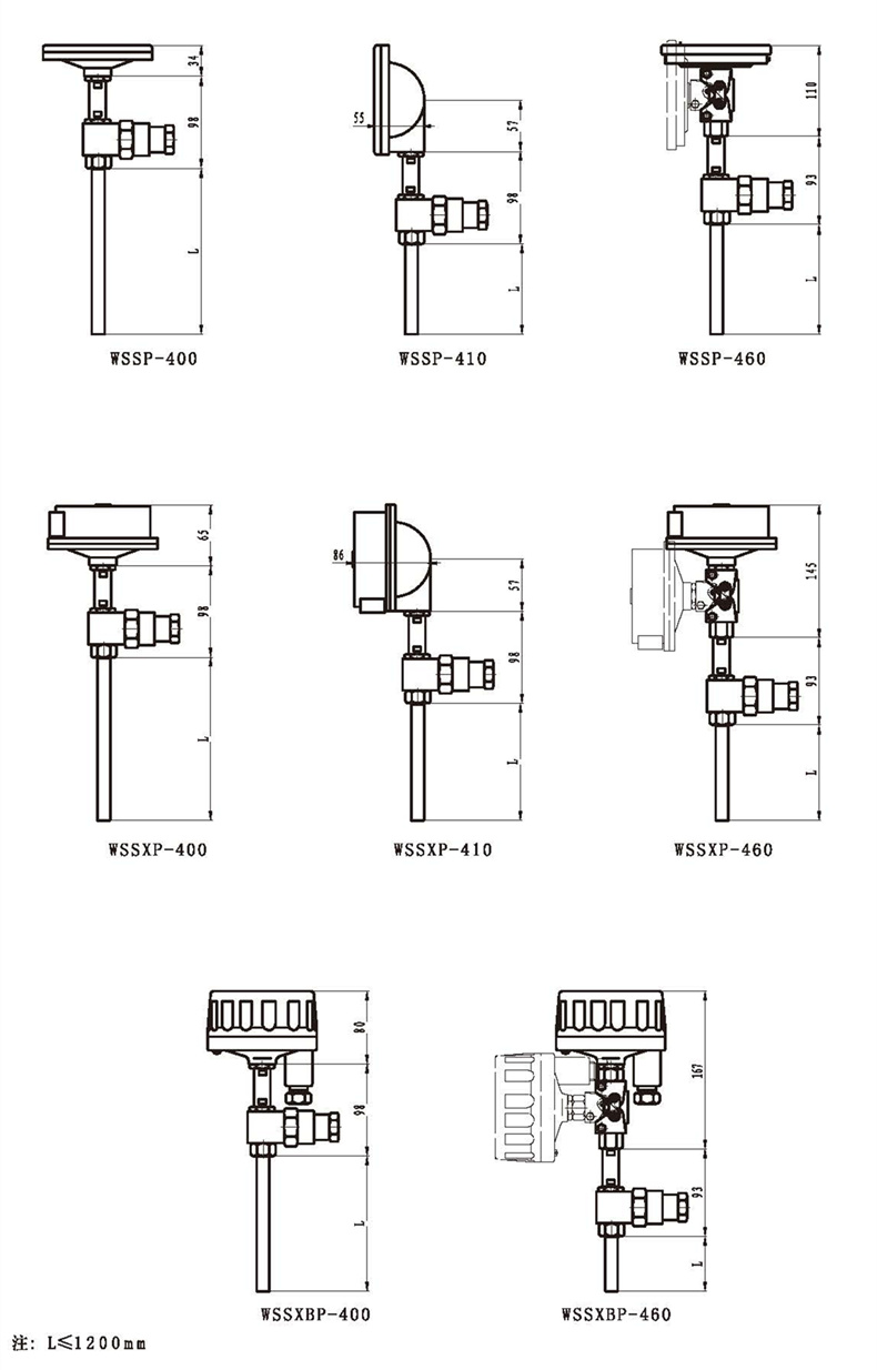 WSSX工業雙金屬溫度計（一體化型無固定裝置）_http://m.marianenglish.com_雙金屬溫度計_第3張